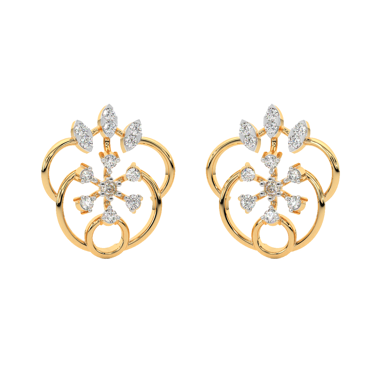 Dellav Round Diamond Stud Earrings